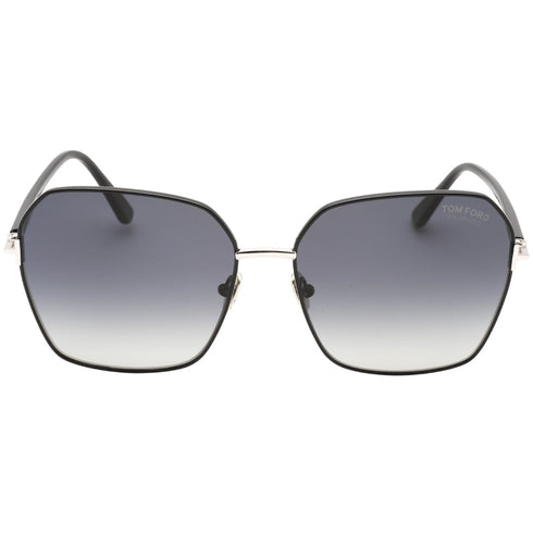 Tom Ford Claudia-02 Smoke Polarized Lens Shiny Black Sunglasses FT0839 01D